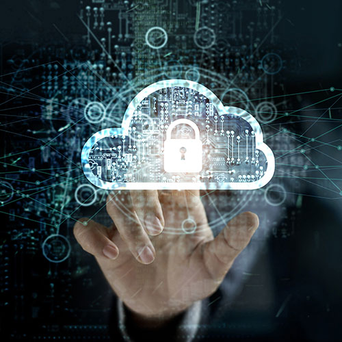 An image showing a person unlocking cloud security.